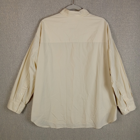 Aritzia Wilfred Free Relaxed Poplin Shirt Womens Size Medium Button Up Collared - Picture 2 of 11